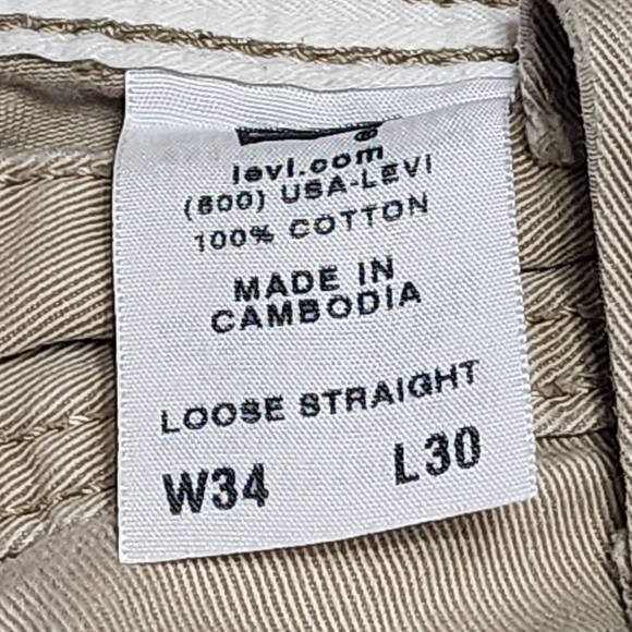 Levi Cargo Distressed khaki pants 36"×30" tan multi pocket Grunge Thrashed - Picture 7 of 10